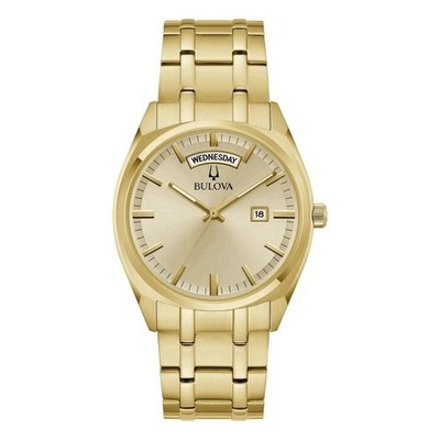 Bulova Surveyor 97C115 Gold Stainless Steel Mens Classic Presidential 40mm Watch