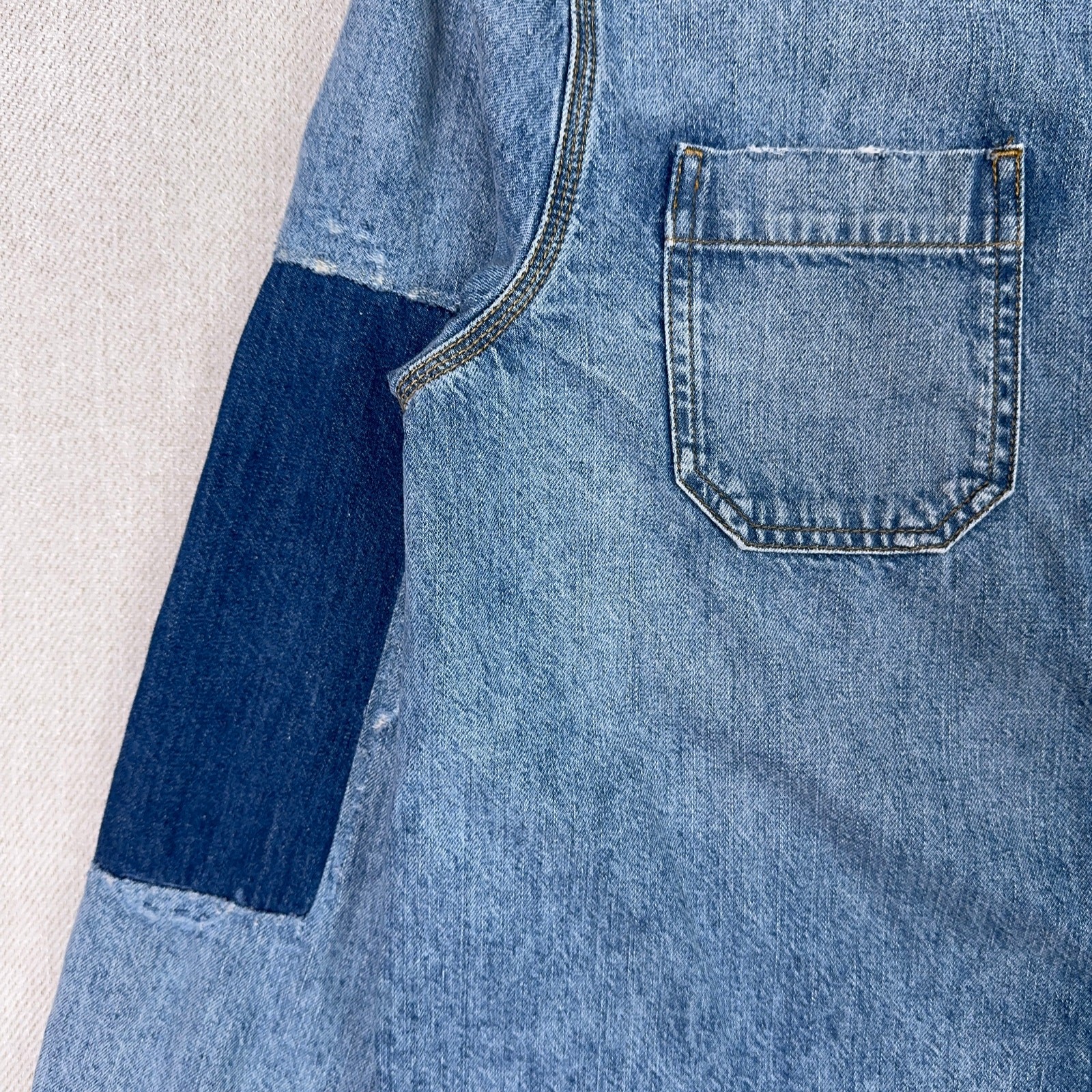 Calvin Klein Jeans Patchwork Snap Denim Shirt Jac… - image 5