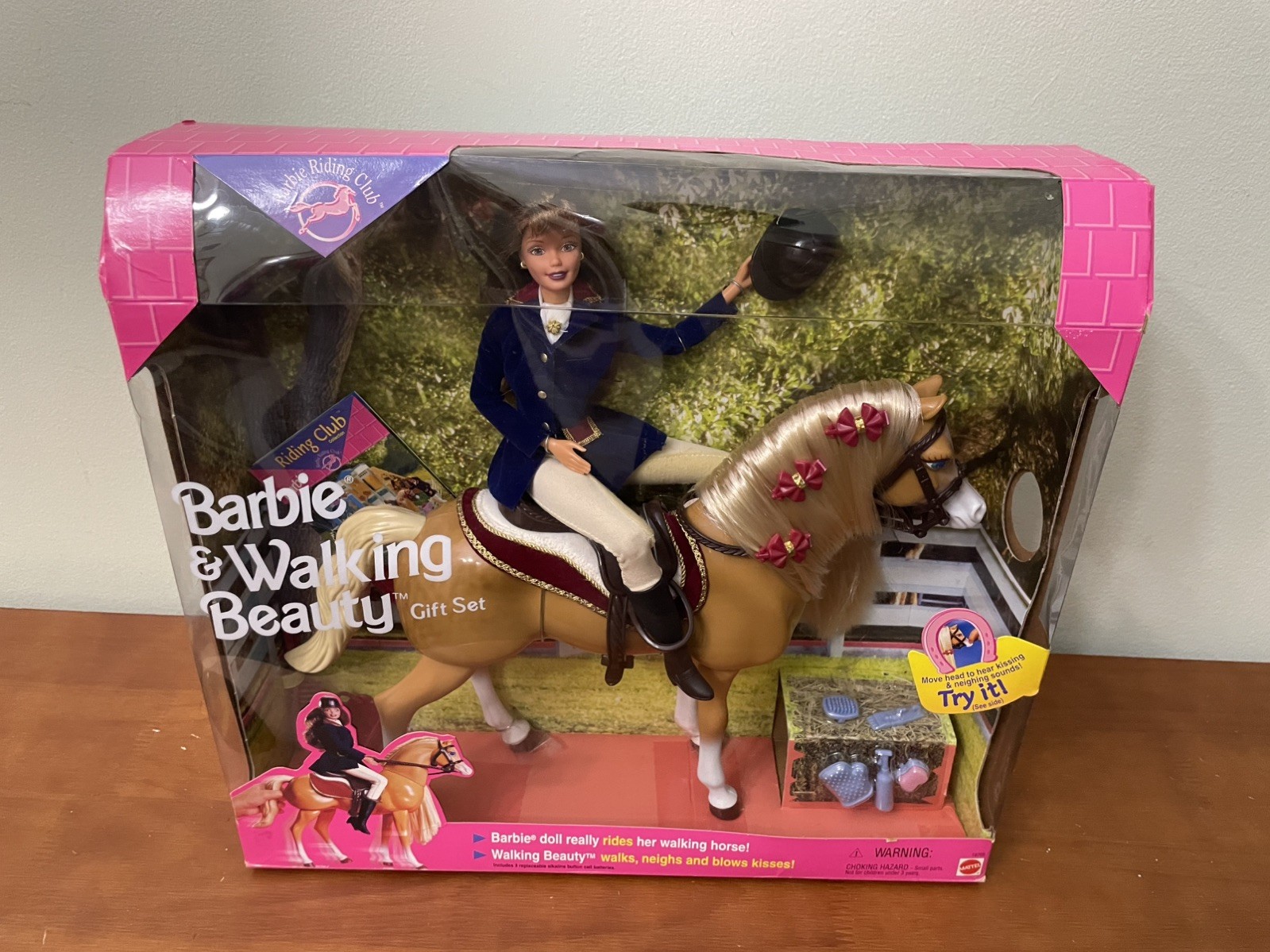 1998 Barbie Riding Club Doll & Walking Beauty Horse Mattel 1