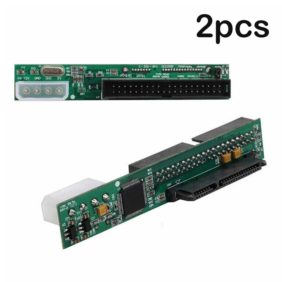 2PCS 7+15P Female SATA SSD HDD Hard Drive to IDE 3.5" 40P Male Converter Adapter - Image 2 of 4