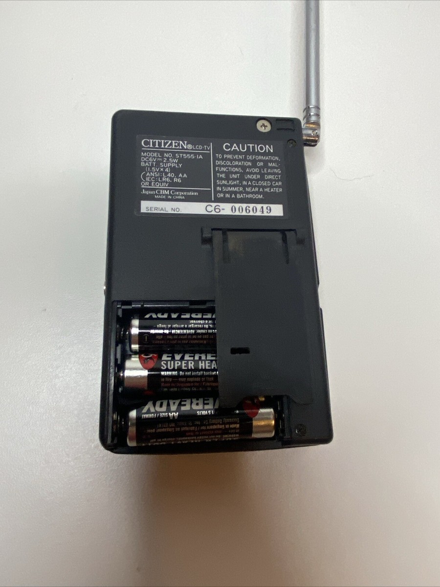 Vtg Citizen ST555 Budweiser Black Pocket Color LCD TV 2.2