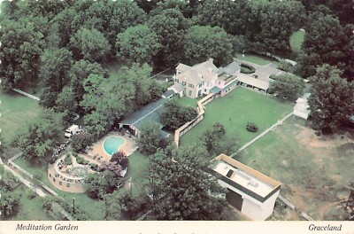 Aerial View Elvis Presley's Graceland Meditation Garden Vtg 6X4 Postcard CP436