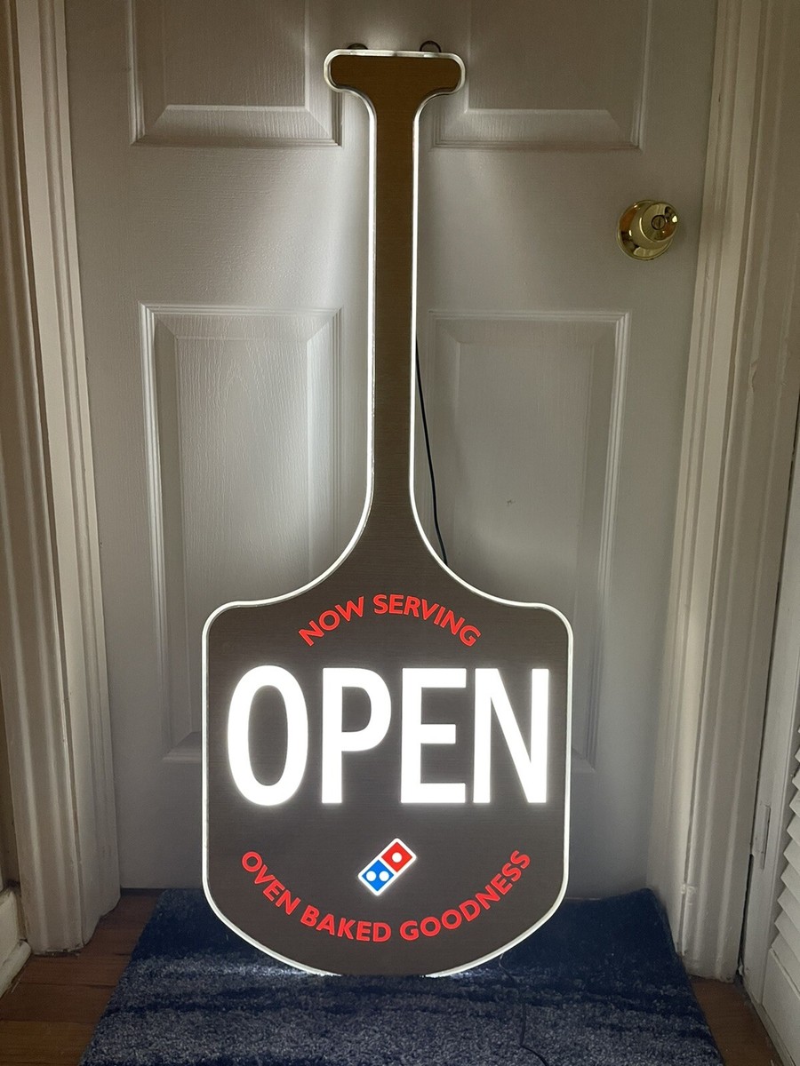 Dominos pizza lighted LED OPEN Sign Working With Power Supply