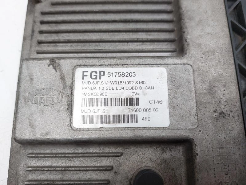 51758203 CENTRALINA MOTORE ECU FIAT PANDA (169) 1.3 MULTIJET 16V MAN 5M 70CV 5P  - Immagine 4 di 4