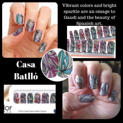 Color Street Retired CASA BATLLO + 4 Nail Sets, Makeup Bag, 3-Lip Products