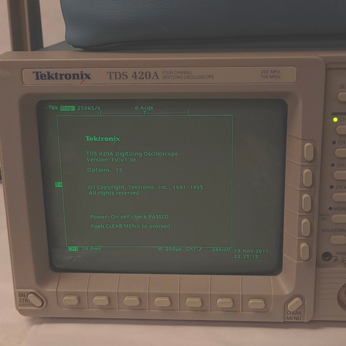Tektronix TDS 420A Digitizing Oscilloscope, 4-Channel, 200MHz