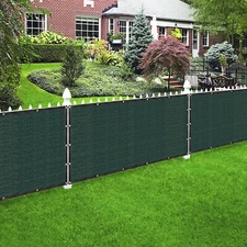 Houssity 7 FT Green Privacy Screen  for Chain Link Fence Carport Garden Farm