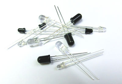 10x Photo Diode LED 3mm - 5mm  _ water clear - black _ Restposten