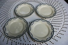 4 assiettes en faïence de Salins modèle Vincennes - Diam 21,5cm - Guirlandes
