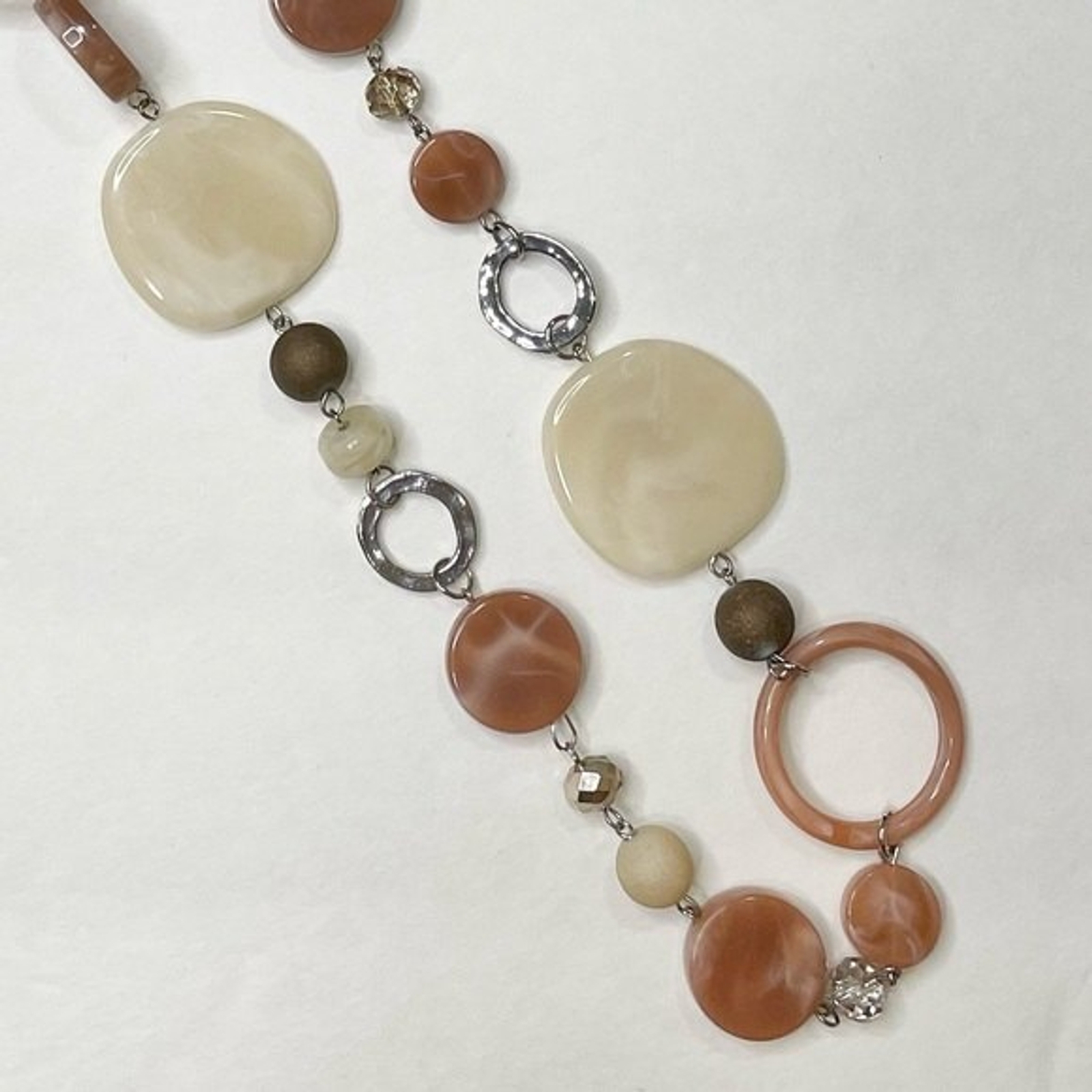 Womens Long Beaded Silver Statement Necklace & Ci… - image 2