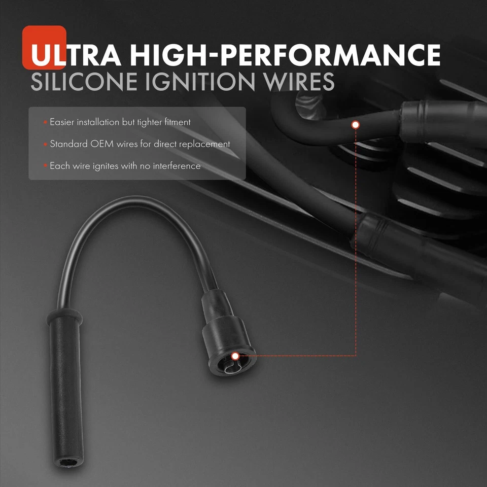 7x Spark Plug Wire Set for Jeep CJ5 CJ7 J10 Scrambler Wrangler L6 4.2L 83300088 - Image 3 of 4