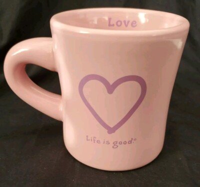 Life Is Good Do What You Like, Like What You Do Heart Coffee Mug Cup Pink Love