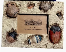 South western looking rustic polyresin photo frame, 4x6”, poly resin