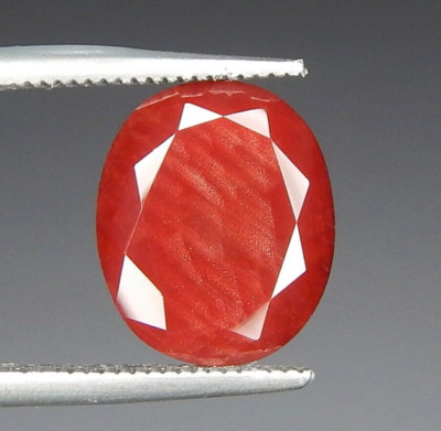 5ct Red Oregon Sunstone Copper Schiller Natural Mined Unheated Faceted Oval USA