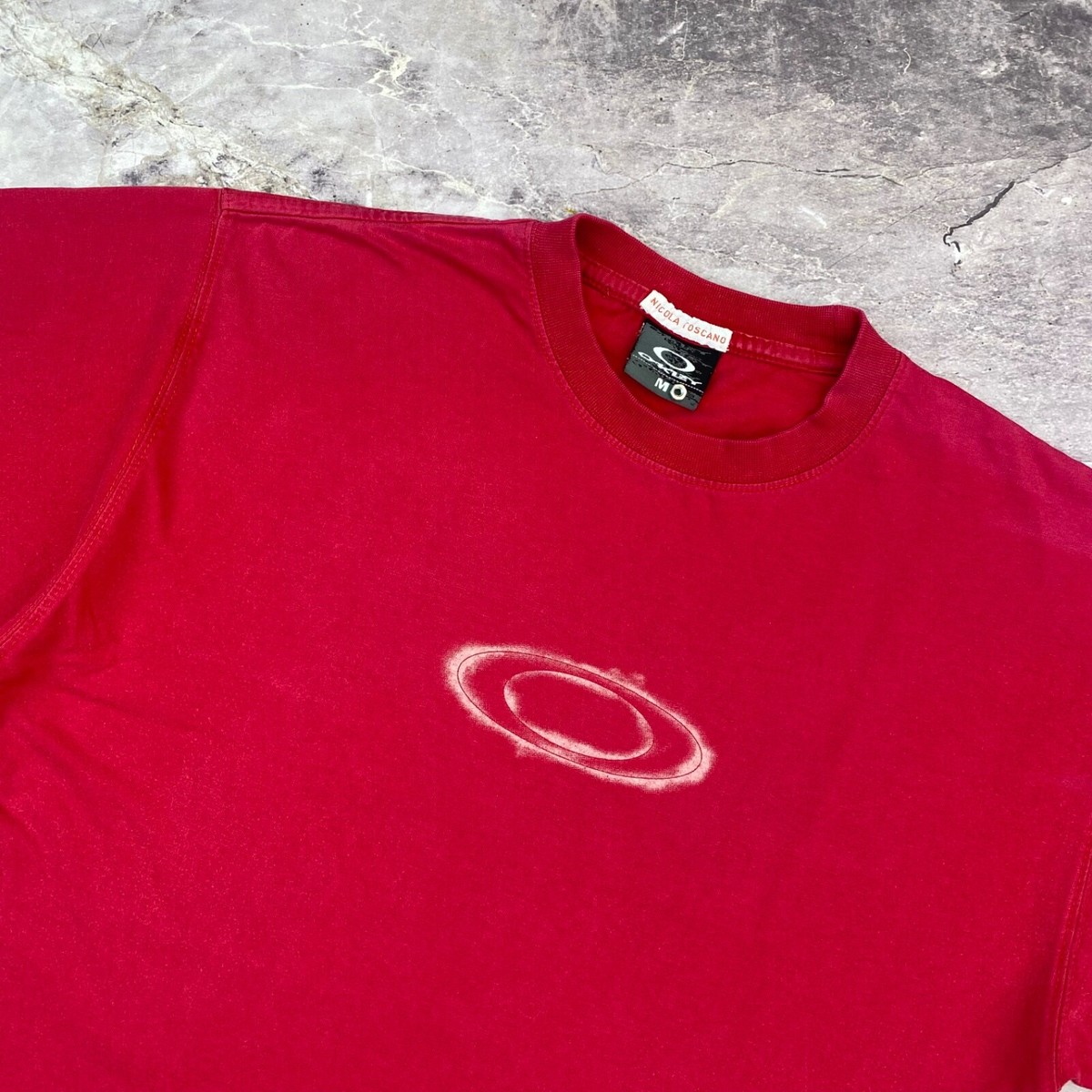 トップス OAKLEY90s /OAKLEY SOFTWARE/ Oakley Software Icon T-Shirt Vintage Y2K 90s Surfer Red Logo