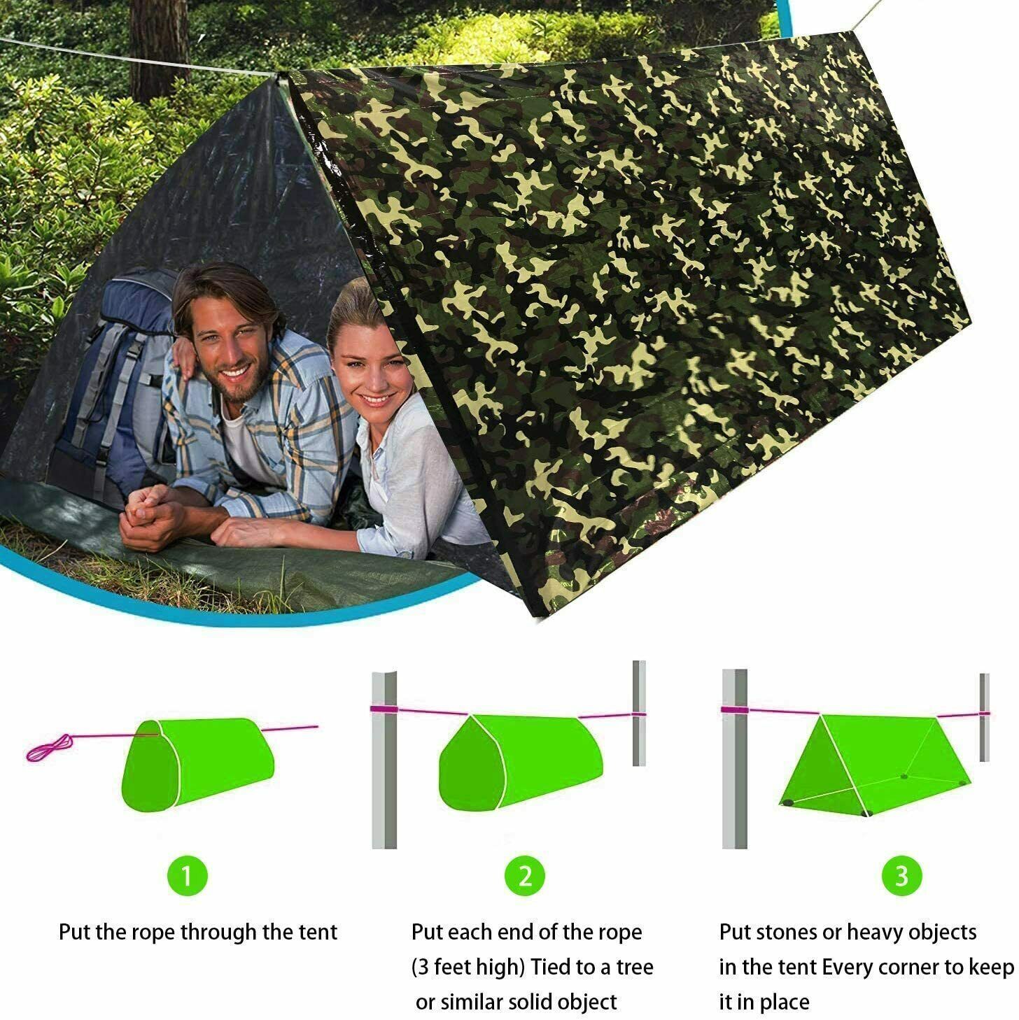 4Stk Notfallzelt Notfall Schlafsack Notfallzelt Survival Biwaksack Bivy