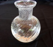 Swirl Vase Beautiful Clear Glass Ripple Swirl with Weighted Glass Bottom 4.5 in