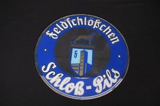 Feldschl&ouml;&szlig;chen Schlo&szlig;-Pils Braunschweig - Glasschild  - D 1930/50 NUR ABHOLUNG !