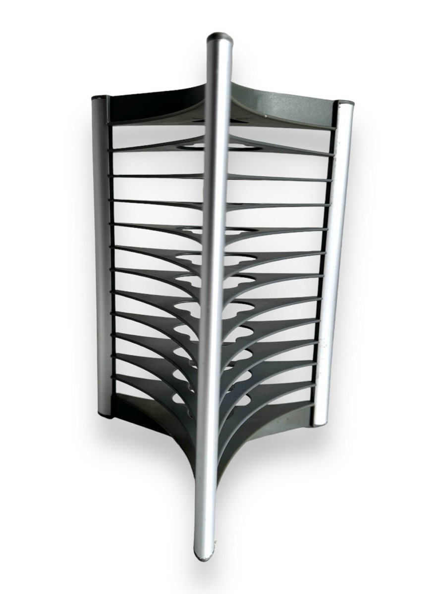 12 Disc CD Tower Storage Rack Tower Grey/Silver-RARE VINTAGE Media