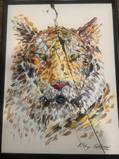 Framed Original Tiger Painting | 30x20” Impasto Acrylic | Bold Abstract Wildlife