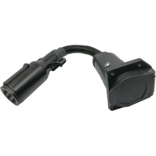 Trailer Wiring Harness Adapter - 7 to 7/Truck 7-Pole Round Pin to 7-Way RV Blade