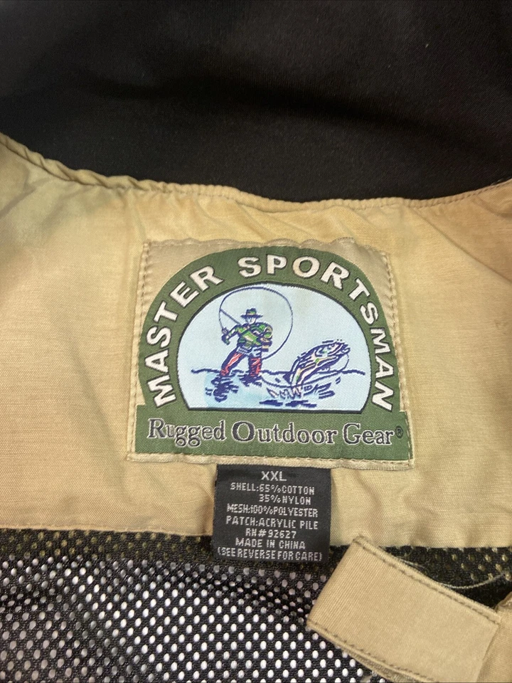 New Master Sportsman Khaki Fishing Hunting Vest Father's Day 2XL - Image 2 of 4