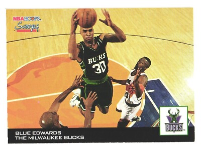 1993-94 NBA Hoops Basketball Scoops Milwaukee Bucks Blue Edwards