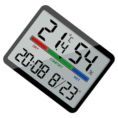Magnetic Digital Alarm Clock LCD Desk Wall Clock Thermometer Humidity Monitor - Picture 14 of 14