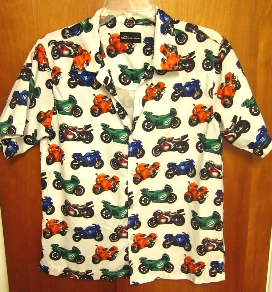 NO BOUNDARIES racing motorcycles button-down shirt XL crotch rockets superbikes - Photo 1/1