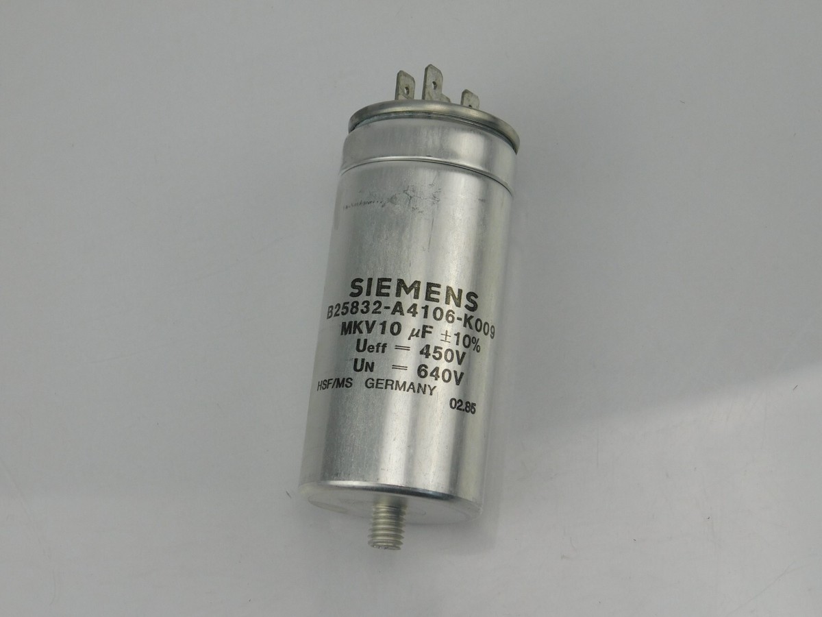 SIEMENS B25832-A4106-K009 MKV 10 F+10%450V 640V | eBay SIEMENS B25832-A4106-K009 MKV 10 F+10%450V 640V | eBay