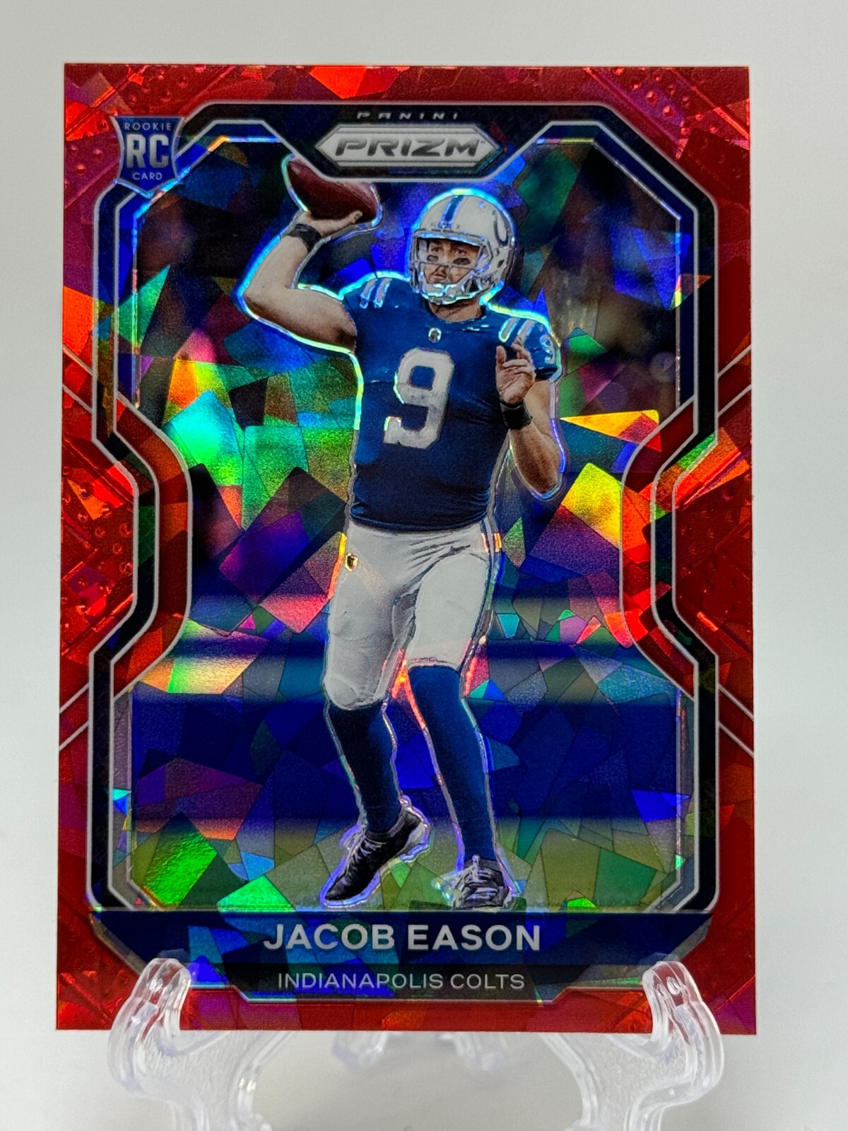 2020 Panini Prizm Jacob Eason Red Cracked Ice RC #331 NFL Quarterback
