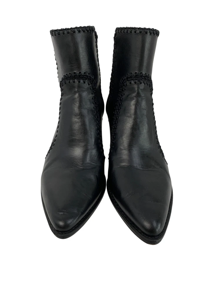 Botín Alexandre Birman Benta Piezas Cuero Negro Tobillo Talla 6.5/7 EE. UU. 37 UE $750 Foto 2 de 4