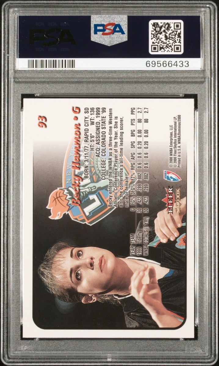 Becky Hammon 2000 Skybox Dominion RC WNBA #93 PSA 10 (B) | eBay
