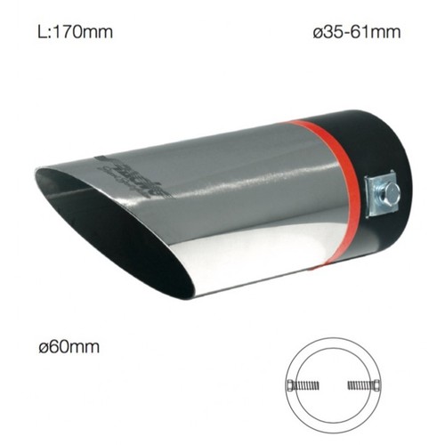 Simoni Racing Stainless Steel Straight and Inclined Exhaust Tip TRX/23 - 第 1/1 張圖片