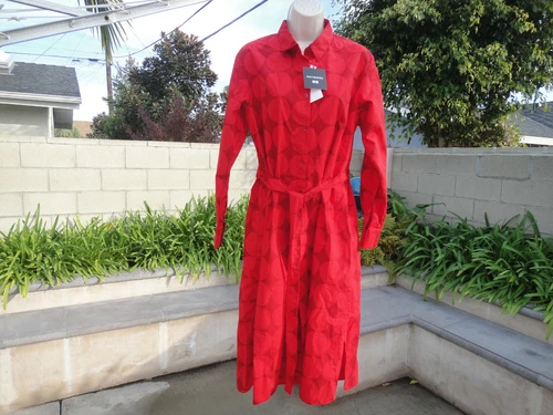 Uniqlo x Marimekko LONG SLEEVED COTTON DRESS, Blue or Red Dot Pattern, Pick Size