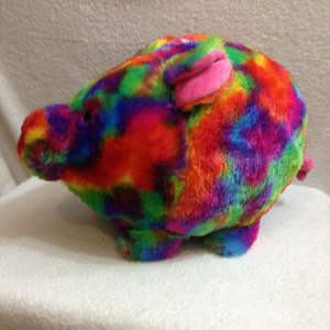 tie dye plush piggy bank
