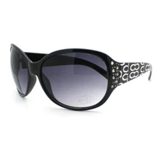 DQ Women's Rhinestone Oversized Dragonfly Round Sunglasses