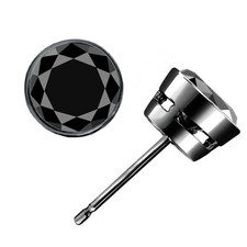 Bisel solitario solitario de diamantes negros naturales de 0,50 quilates de oro negro de 14 quilates