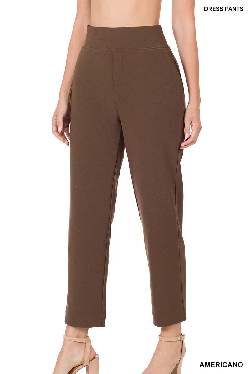 Zenana Women Super Stretch Banded Waist Pull-On Office Business Dress Pants