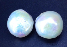 a pair 10-11mm South sea white near round pearl loose pearl full drilled