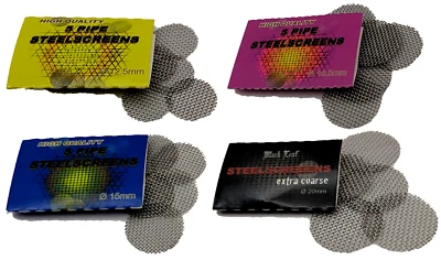 Einlegesieb Black Leaf Bong Sieb Pfeifensieb 5/10St á 5 Siebe Ø12,5/15/16,5/20mm