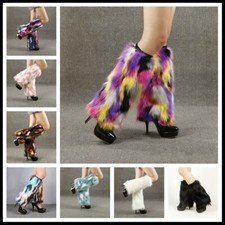 Womens Faux Fur Shoes Boots Leg Cover Accessories Ankle Warm Ring Fluffy Winter