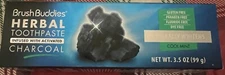 Brush Buddies Herbal Toothpaste 3.5oz Activated Charcoal Cool Mint 3 pack 