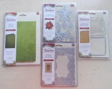 Lot 4 Nature's Garden Poinsettia Perfection Dies Stamp Embossing Folder New