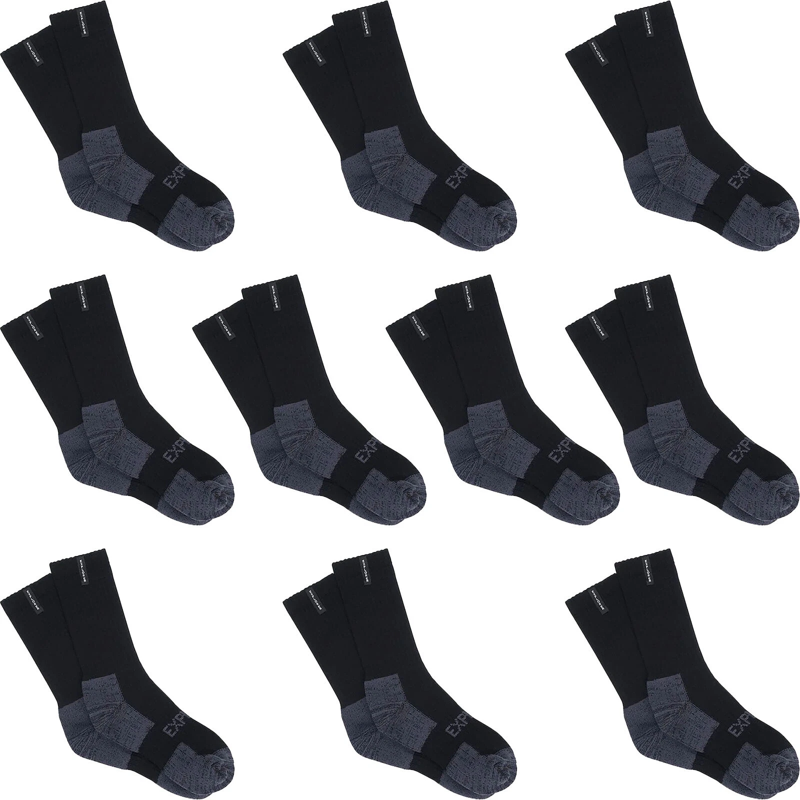 10 Pair Bonds Explorer Tough Work Crew Mens Black Thick Cotton Socks SYNH3N Bulk
Opens in a new wind