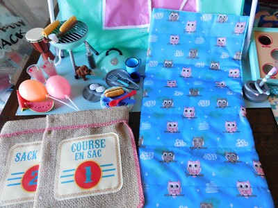 LOT OF CAMPING AND OUTDOOR ACTIVITIES FOR 18'' DOLLS