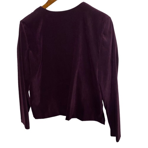 Melissa Harper Petite 12P Plum Velvety Button up blazer - Picture 2 of 4