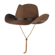 Straw Cowboy Hat for Women Men Classic Western Cowgirl Cap Foldable Sunhat Sh...