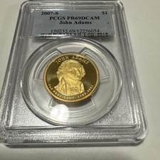 2007-S  $1 PCGS PR69 DCAM John Adams Presidential Dollar