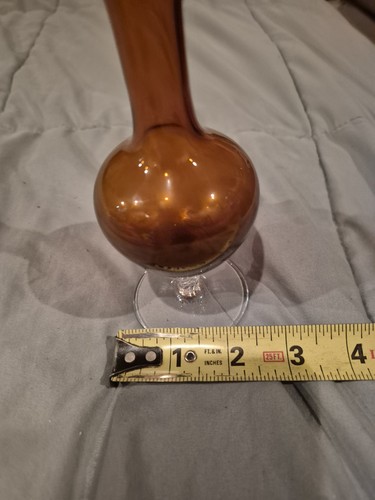 Vintage Amber Glassbud Vase Mid Century - Picture 3 of 5